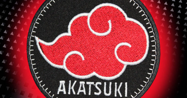 アニメNARUTO-ナルト-暁エンブレム刺繡アイロン/ベルクロパッチ